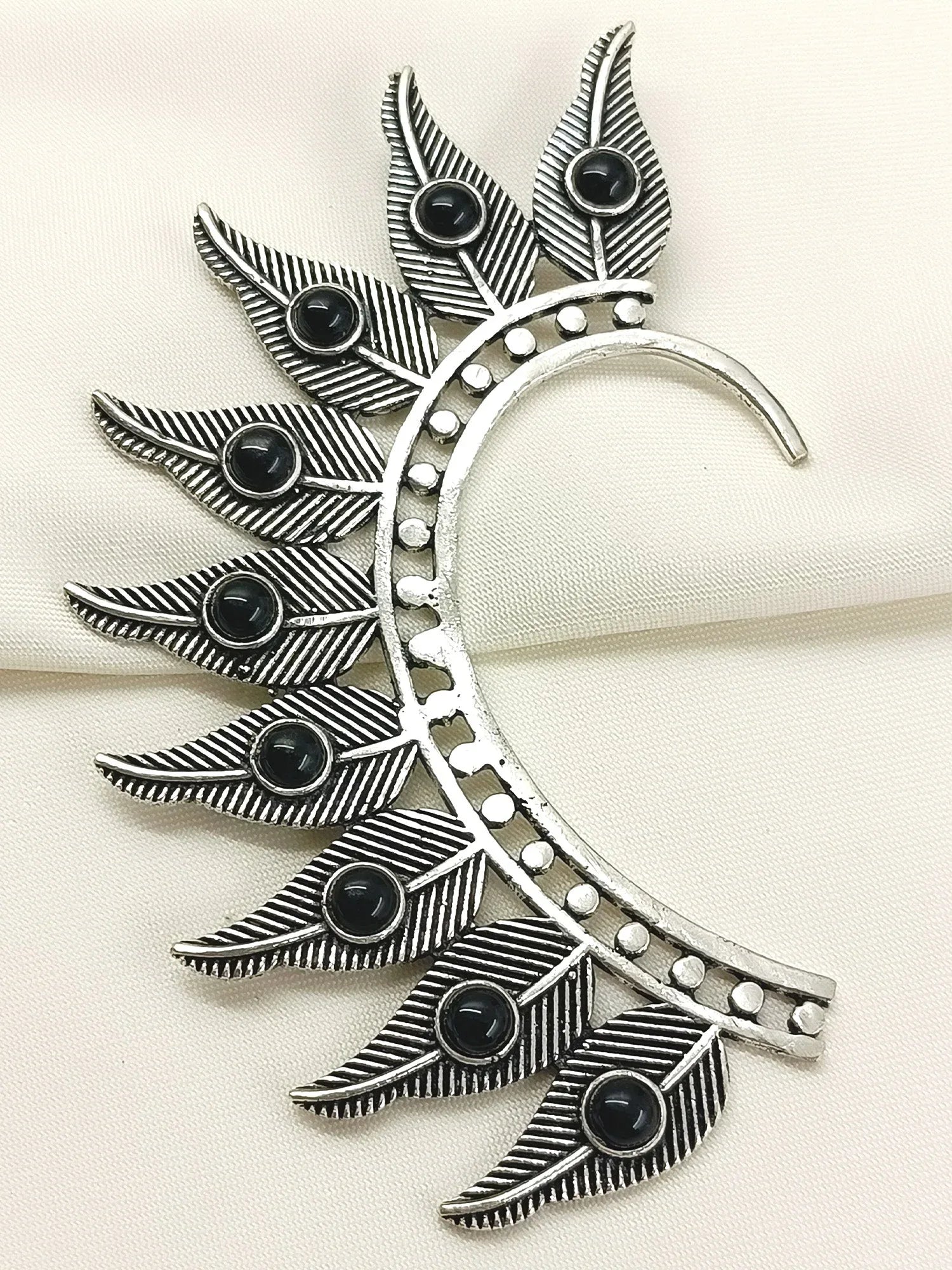 Josephine Black Western Earcuffs