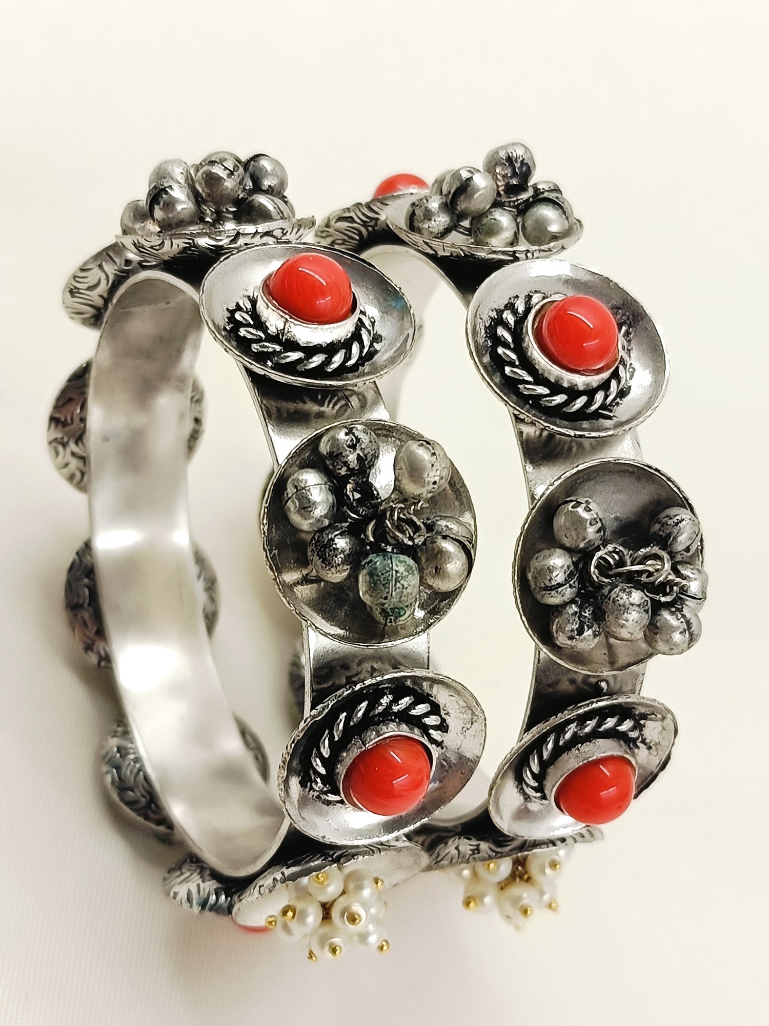 Farzana Coral Oxidized Bangles