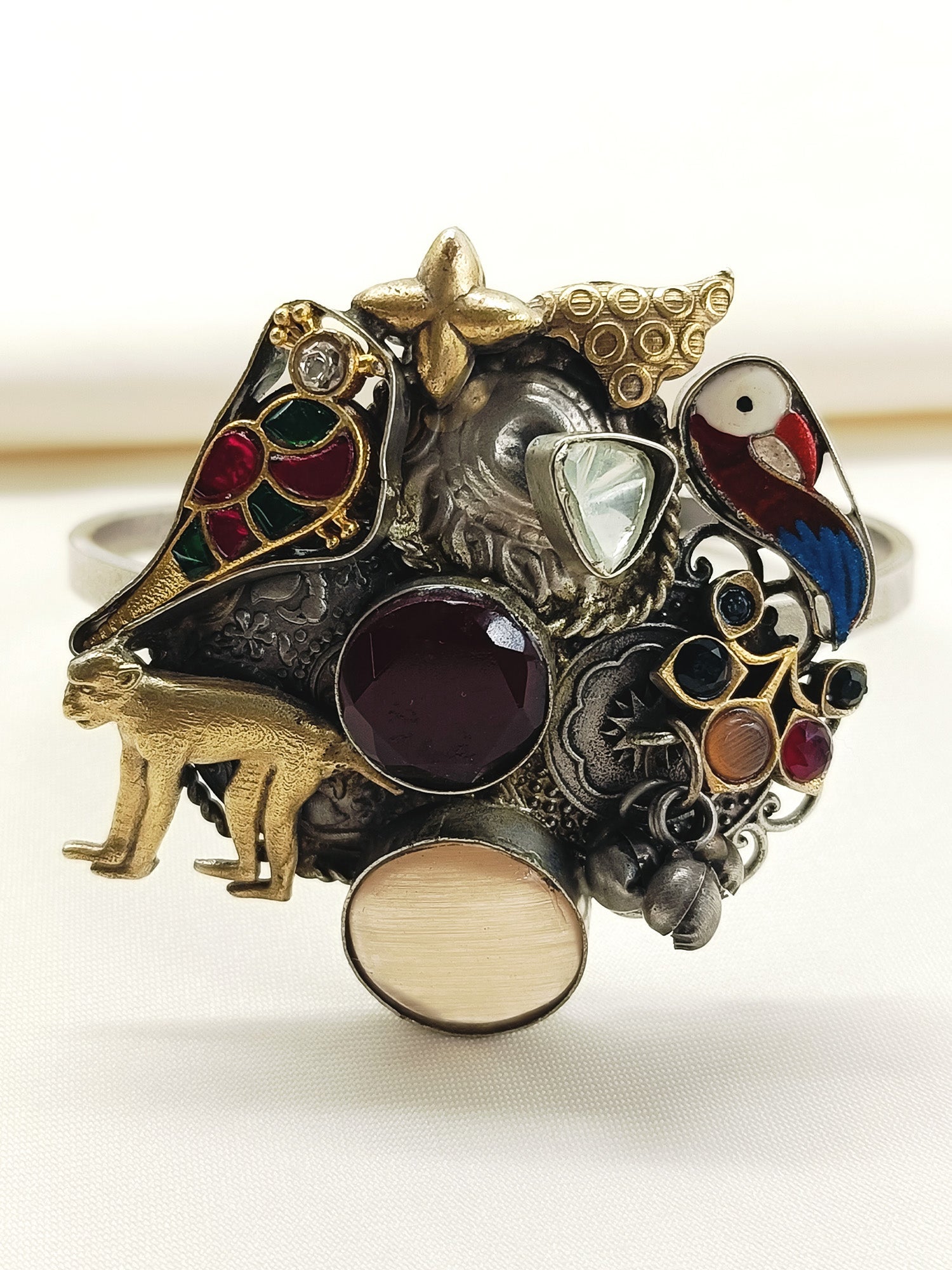 Junnu Multi Colour Oxidized Bracelet