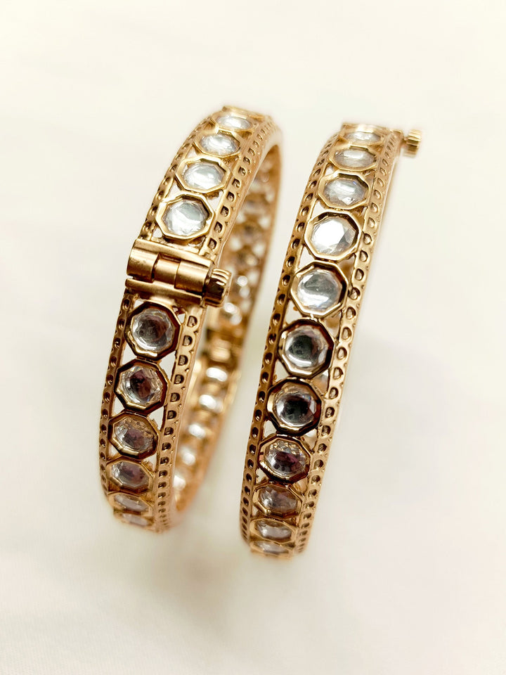 Priyansha White Kundan Bangle Pair