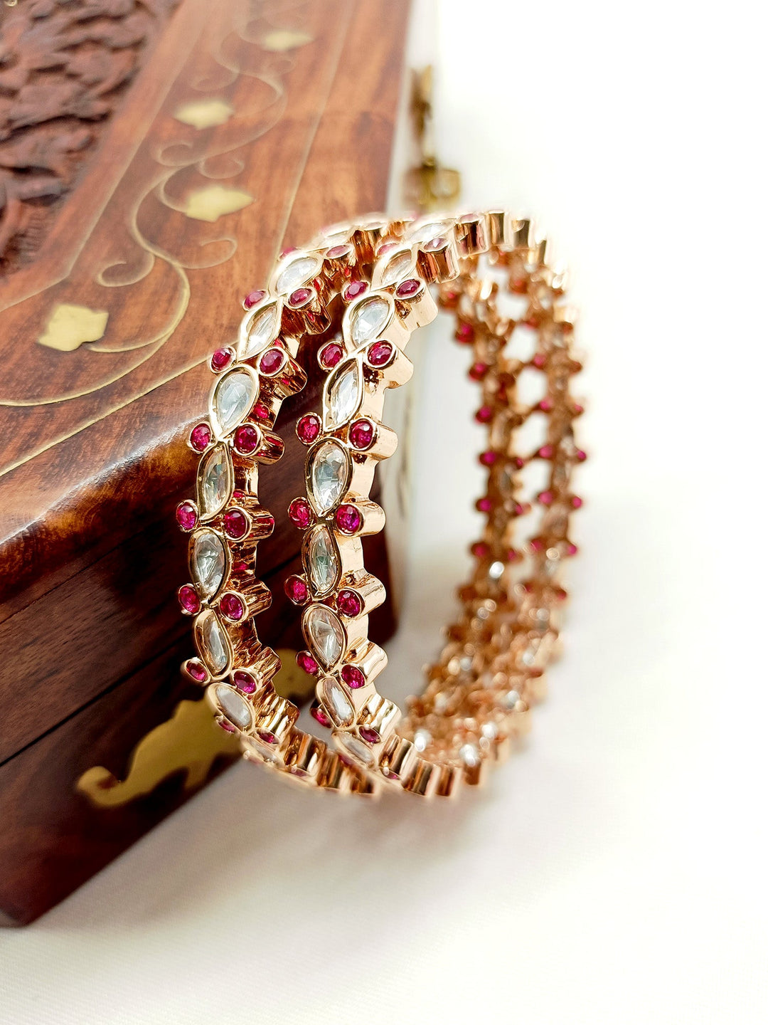 Gulli Ruby Kundan Bangle Pair