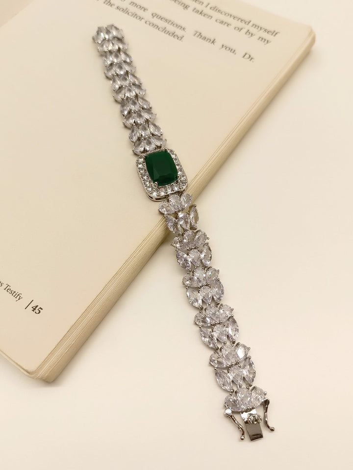 Hunar Green American Diamond Bracelet