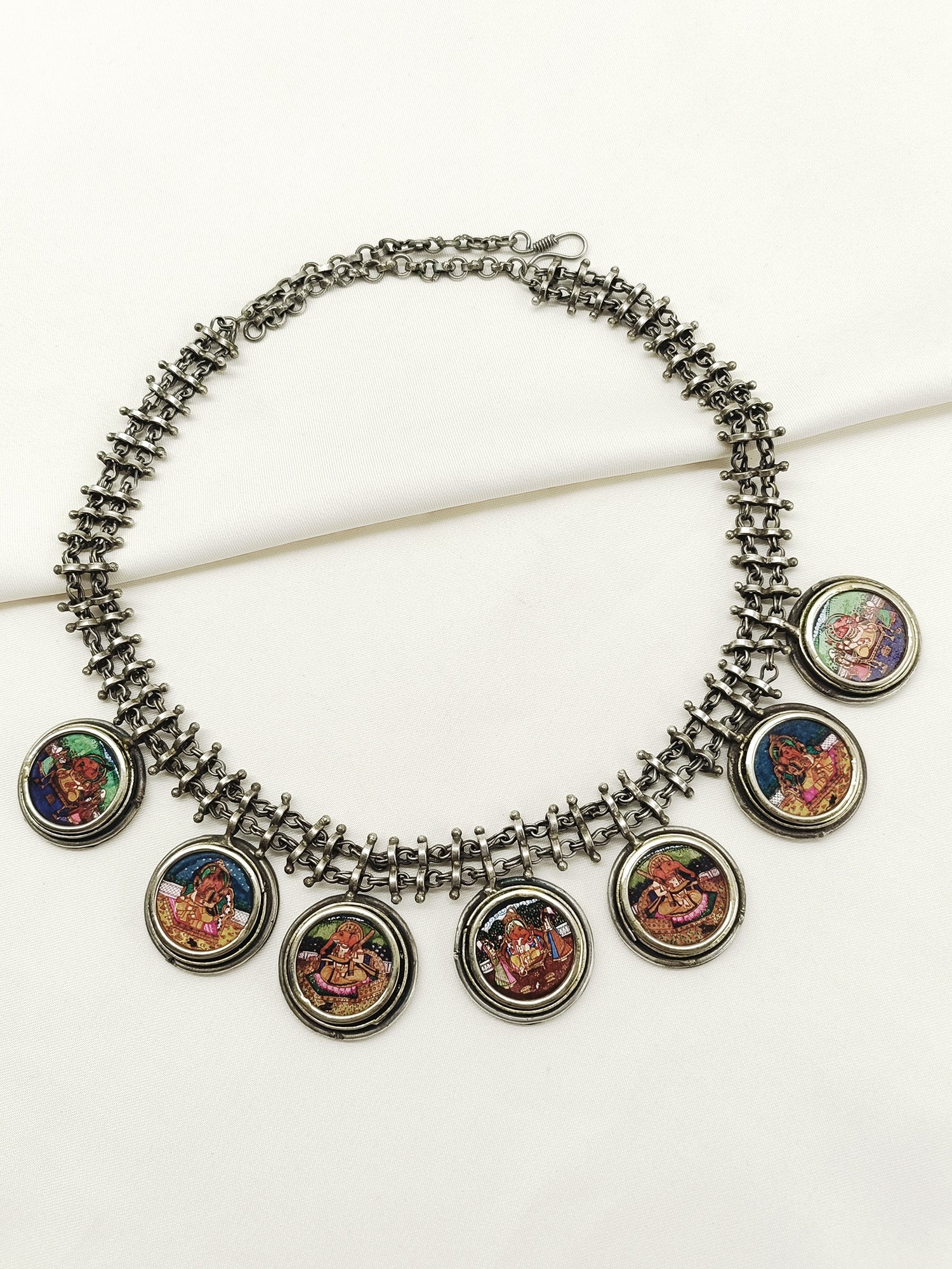 Oviya Multi Colour Oxidized Neckpiece