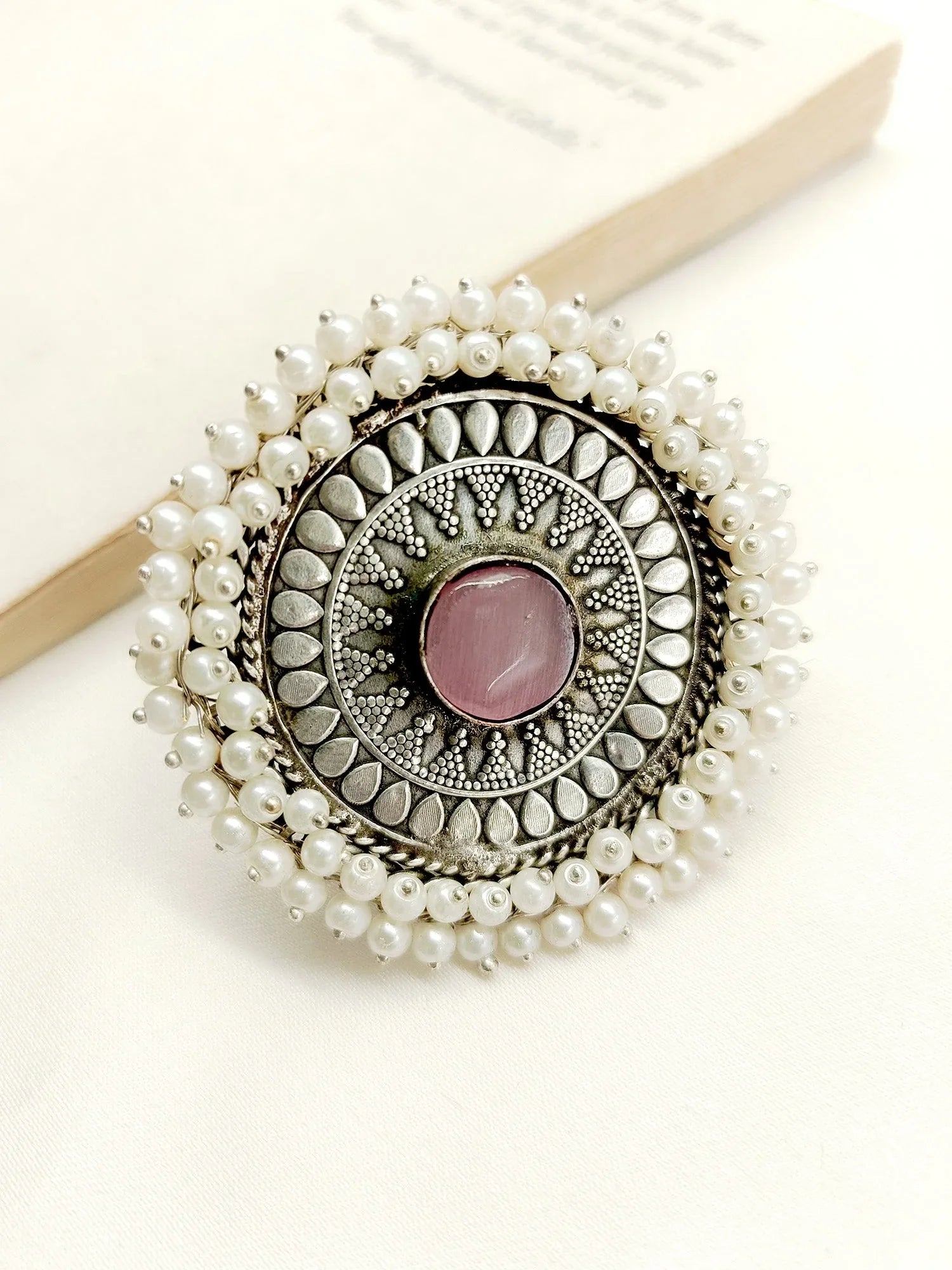 Shireen Baby Pink Men's Finger Ring