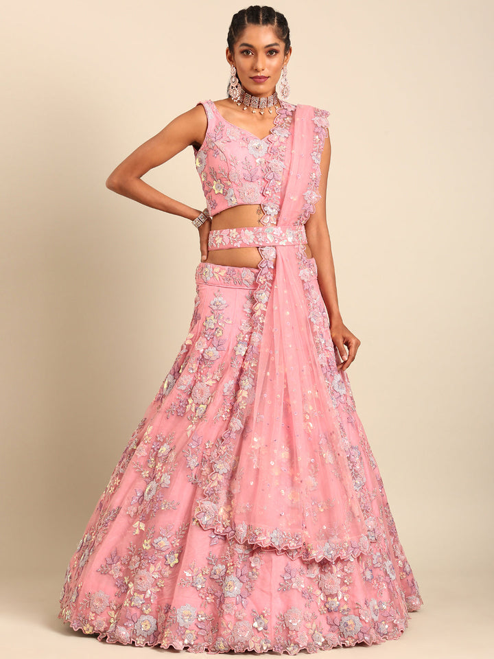 Heavy Zarkans Embroidered Net Stitched Bridal Lehenga choli