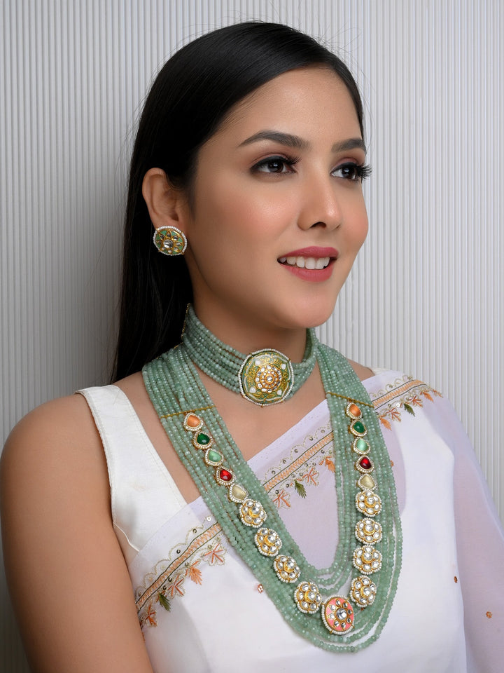 Sariah Mint Green Kundan Set