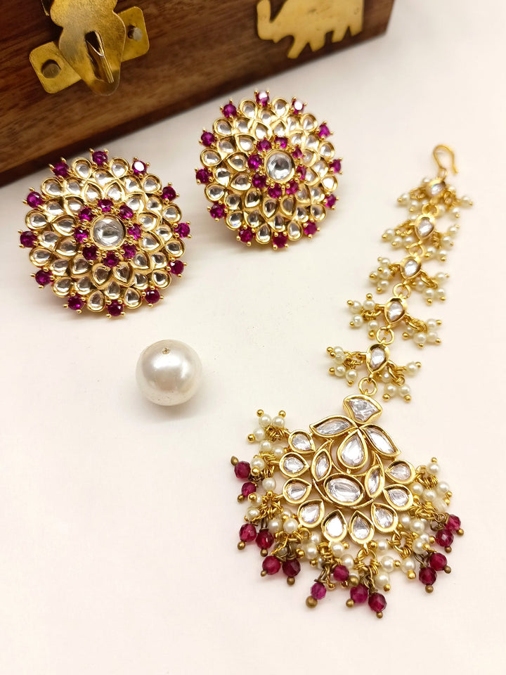 Meher Kundan Stud With Teeka