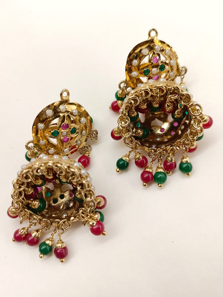 Fatemah Ruby & Green Jadau Jhumki