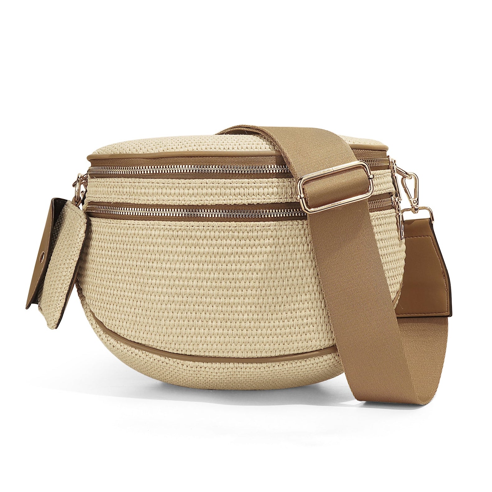 Ounamei Checkered Crossbody Bum Bag for Women Large Capacity Belt Bag for Moms & Everyday Travel