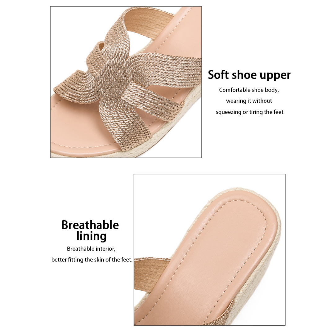 Women's Rosalie Woven Rope Espadrille Wedge Sandals - Artisan Platform Open-Toe Summer Shoes (US 4-10.5)