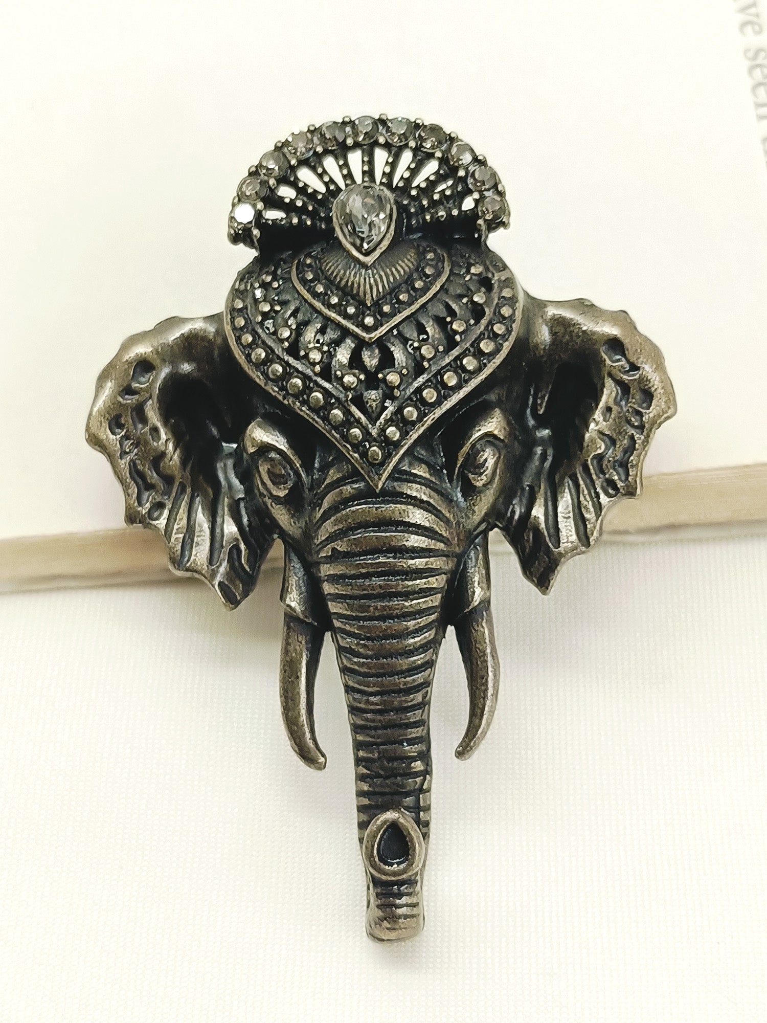 Janesh Antique Gold Elephant Men's Brooch