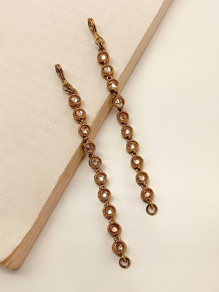 Juli Copper Polki Ear Chain