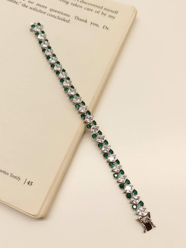 Fluid Emerald American Diamond Bracelet