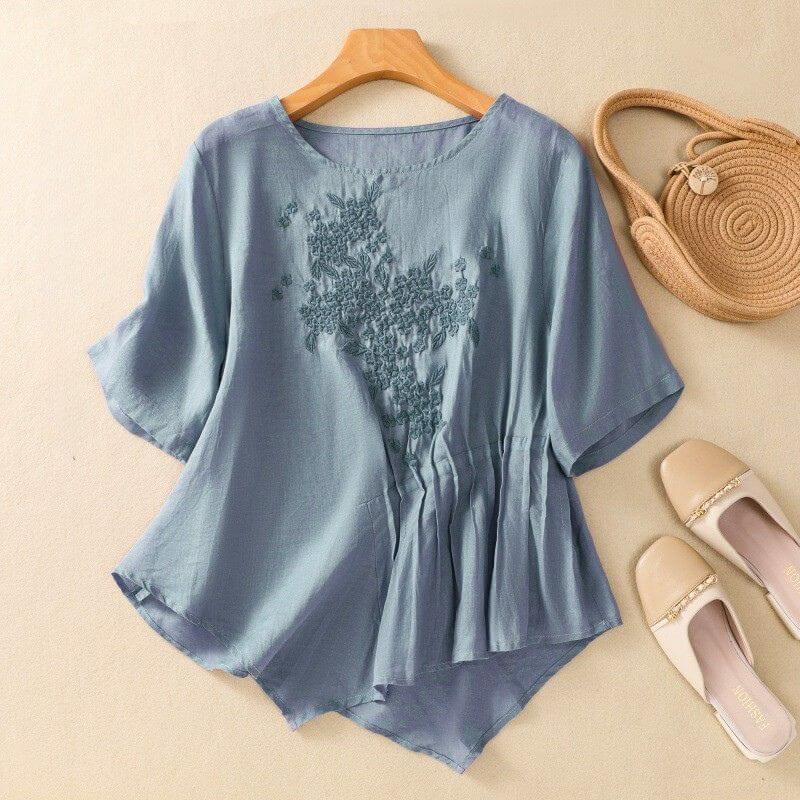 Elira Cotton-Linen Blouse  - By Qivii