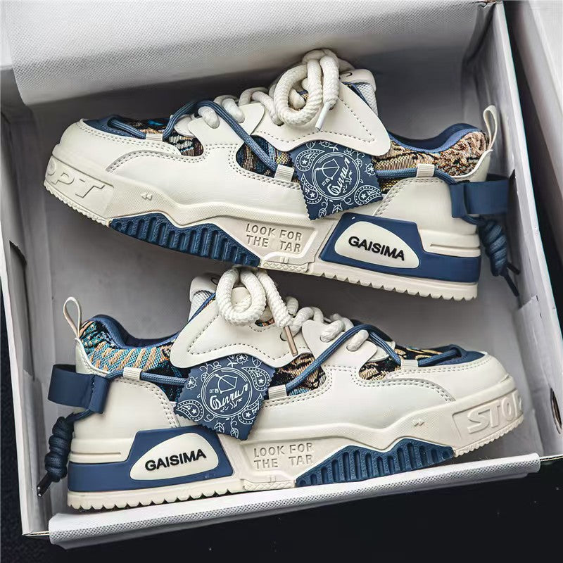 Women's Astelle Chunky Sneakers - Retro Panelled Platform Walking Shoes with Rope Laces (US 8-11)