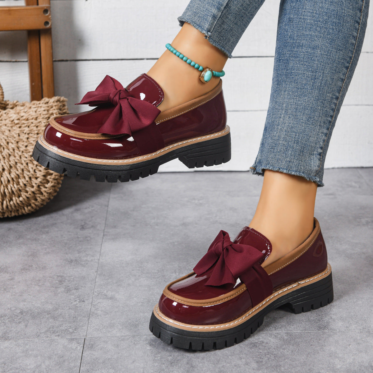Women’s Bowline Slip-On Loafers – Contrast Stitch Flat Shoes (US 5–10.5)