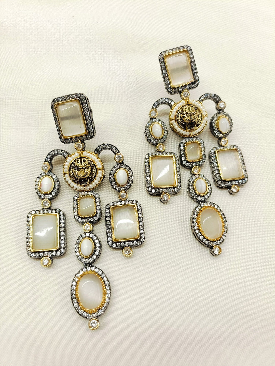 Tasmeera Grey Victorian Earrings