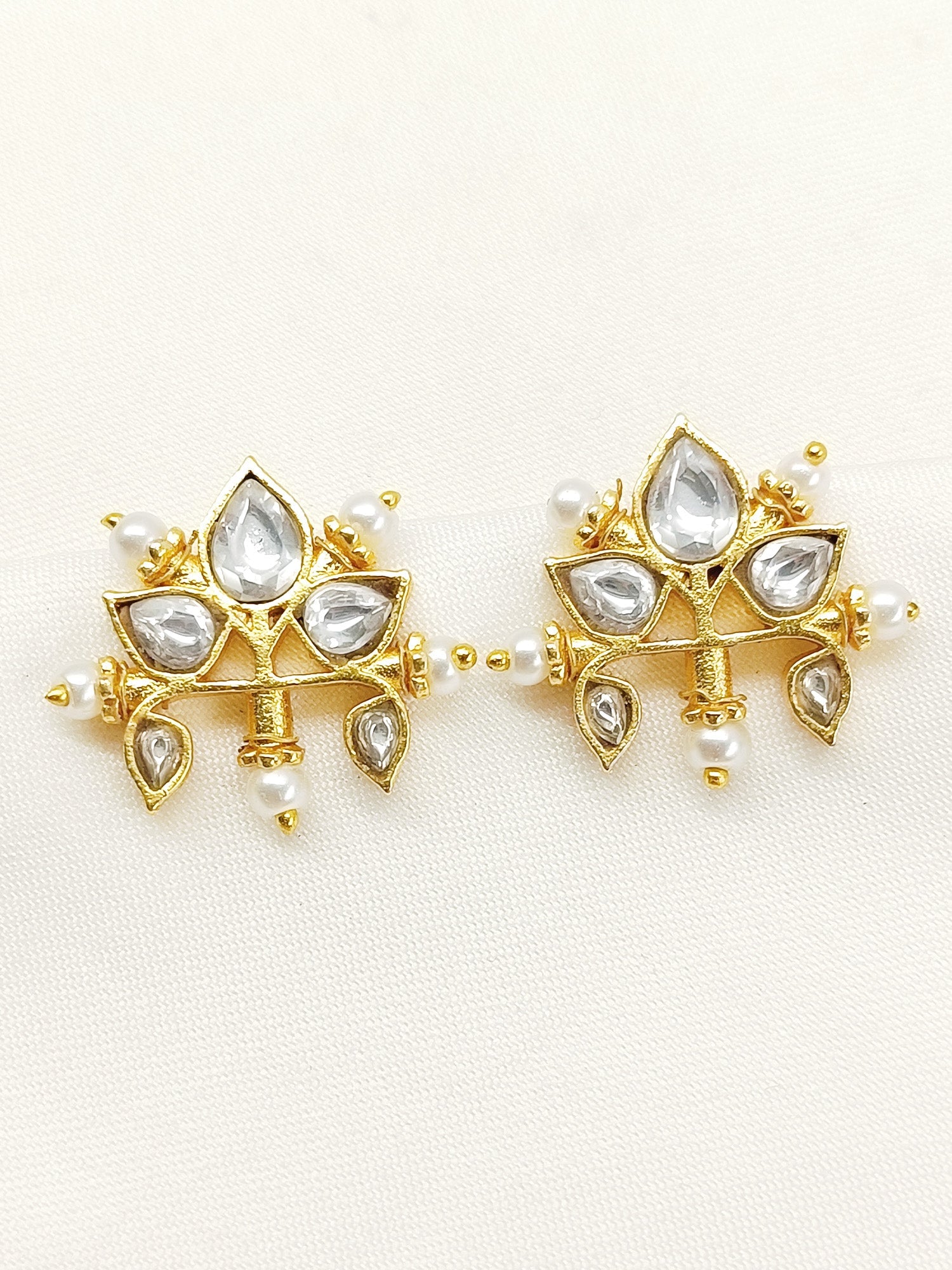 Devastuti White Gold Plated Kundan Ear Cuff  [ Price is for Pair ]
