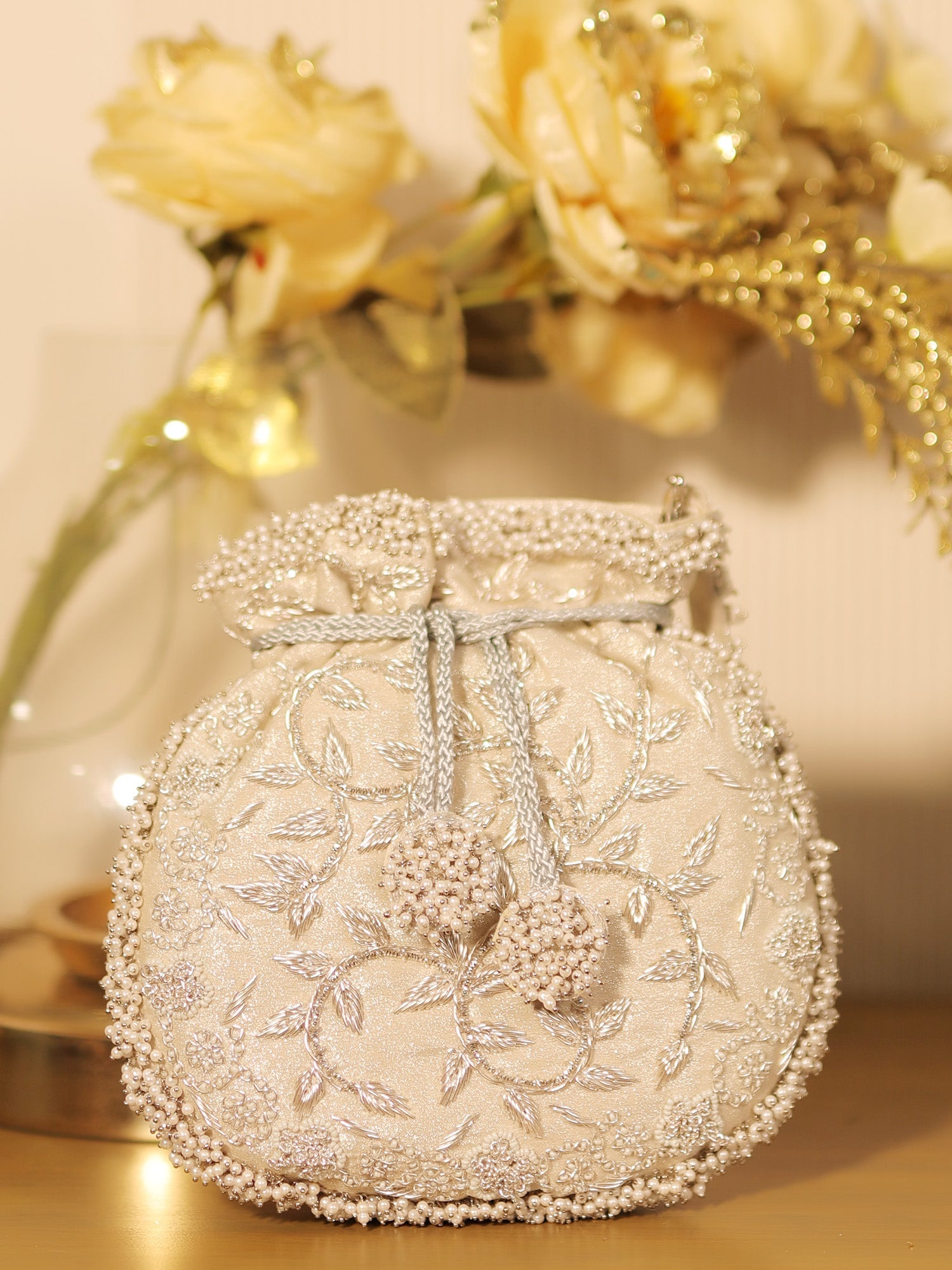 Raelynn Silver Potli Bag