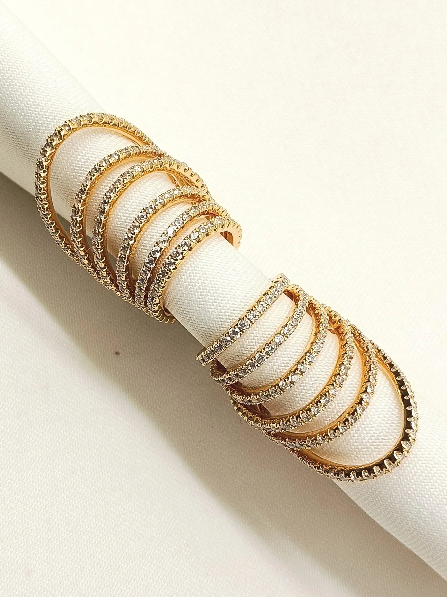 Deepanshi White American Diamond Earcuffs