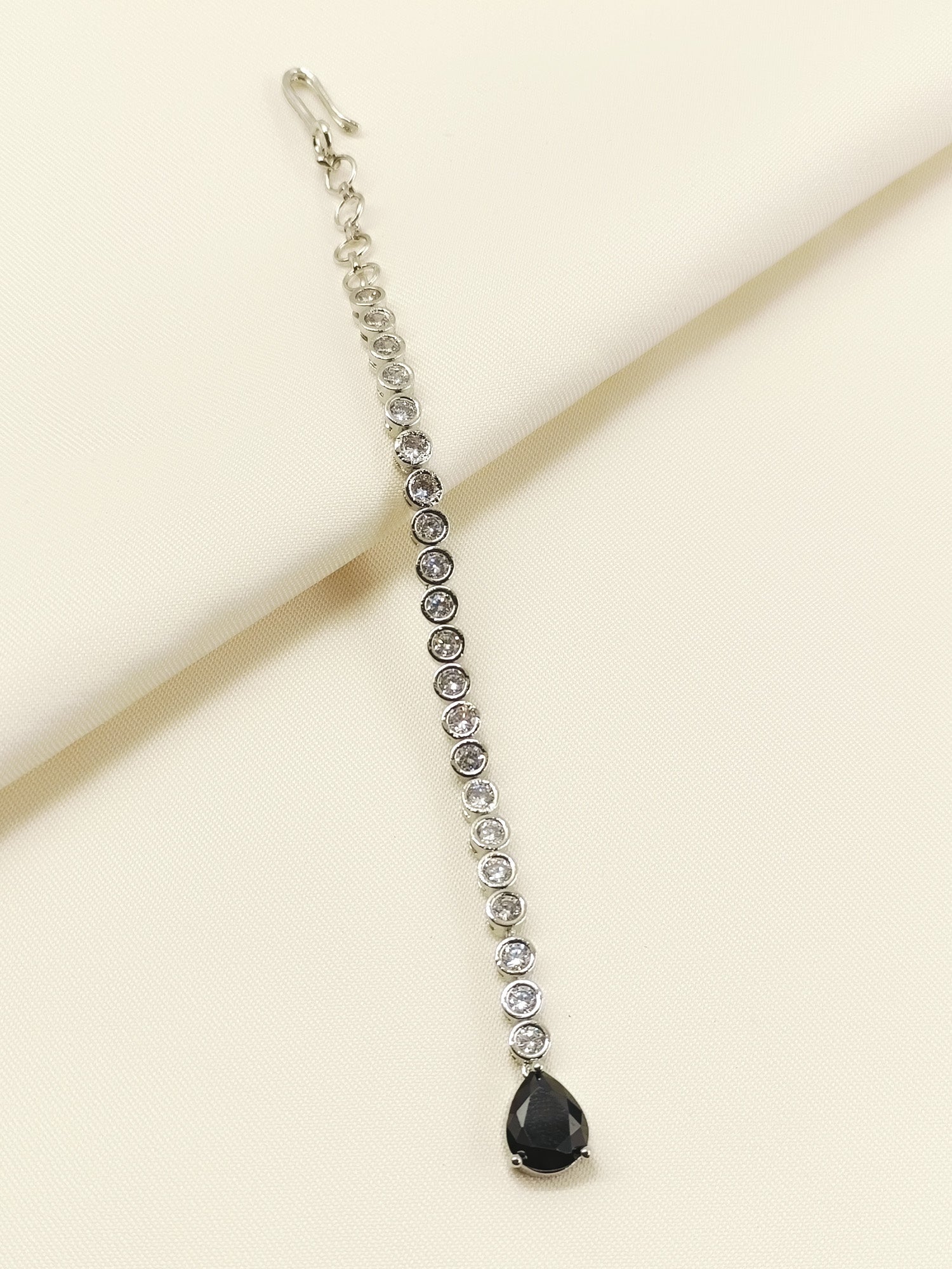 Roja Black American Diamond Teeka