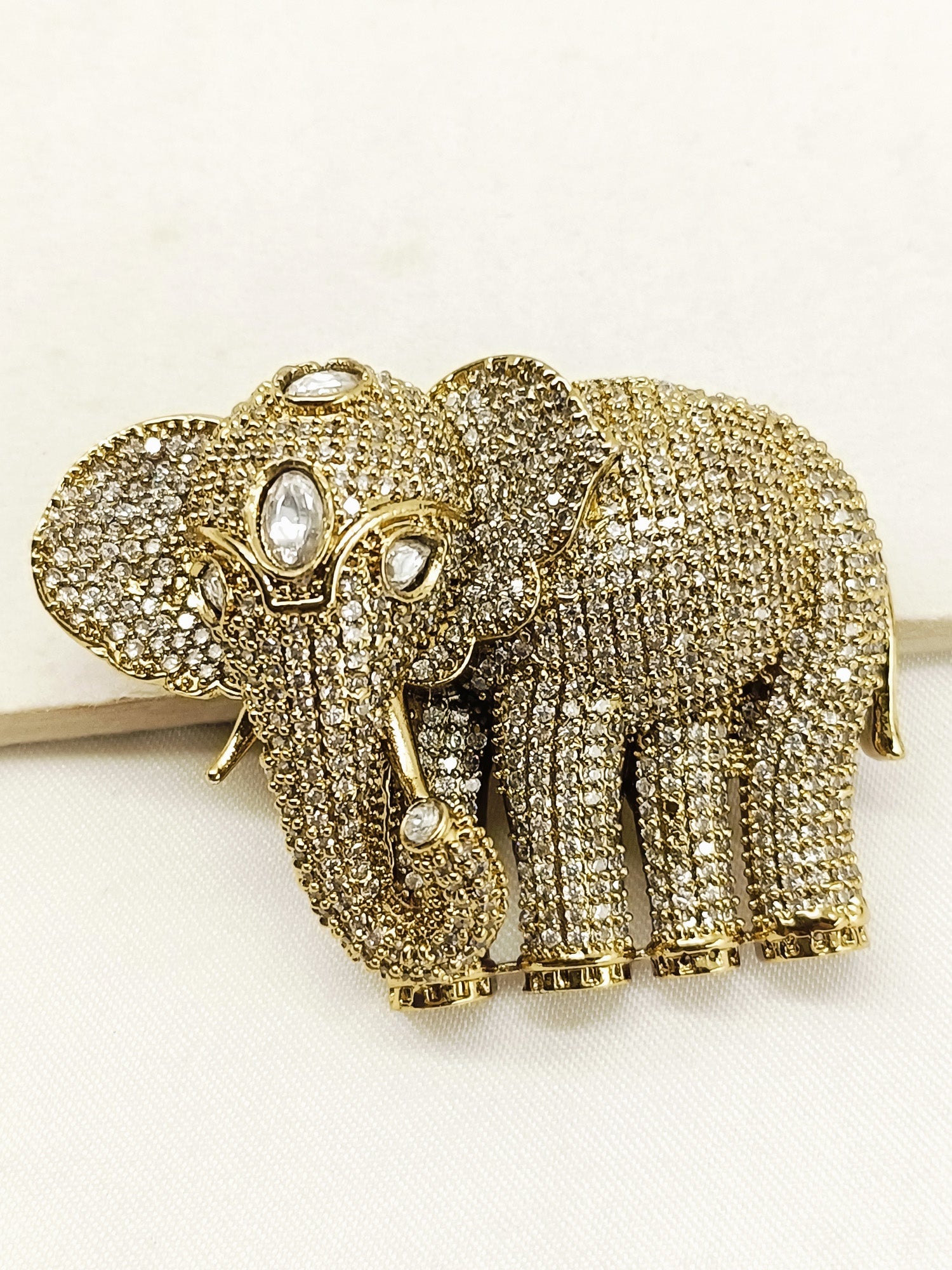 Utkarsh White Elephant Brooch