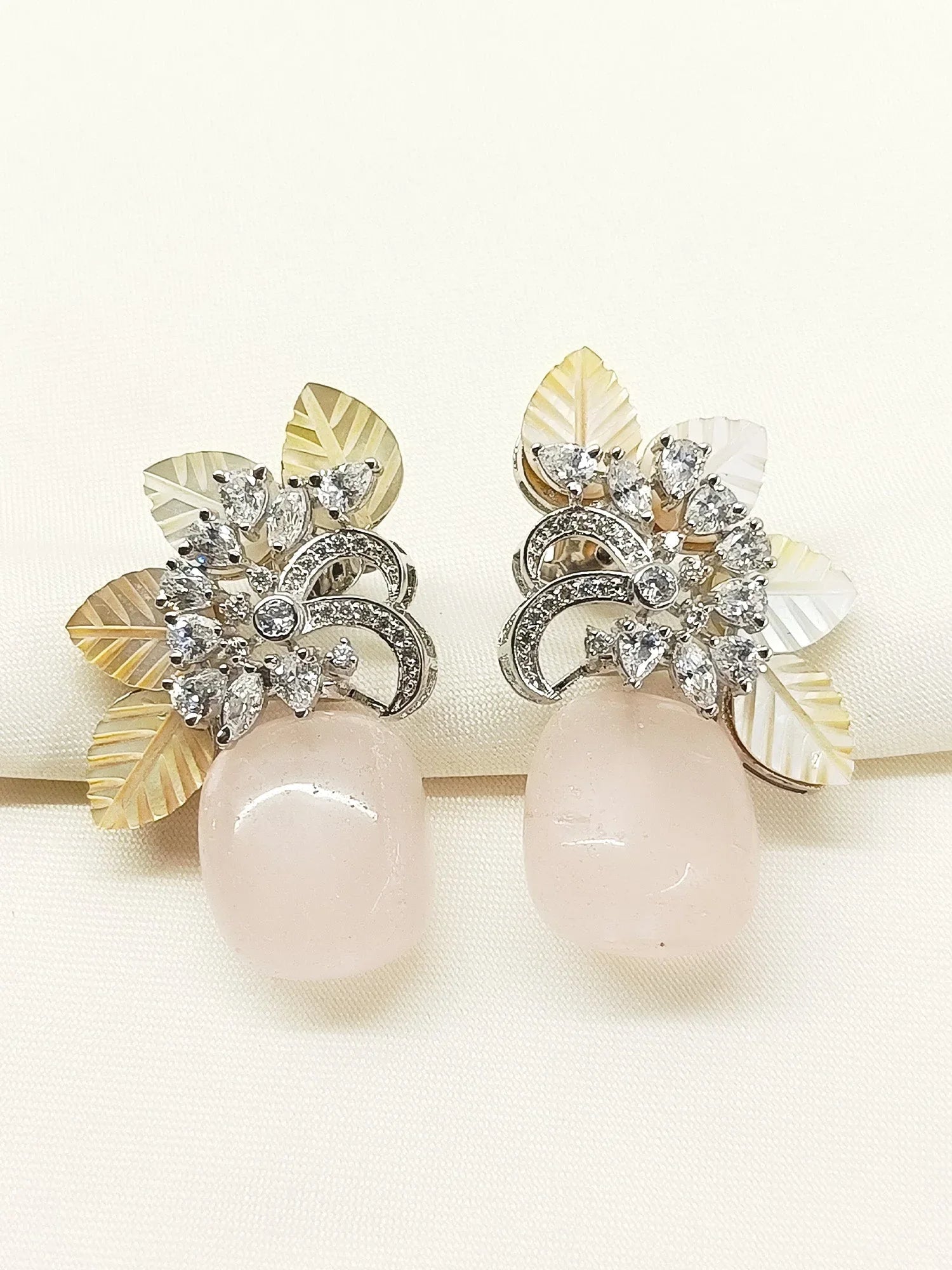 Nirakula Baby Pink 92.5 Silver Natural Stone Tops