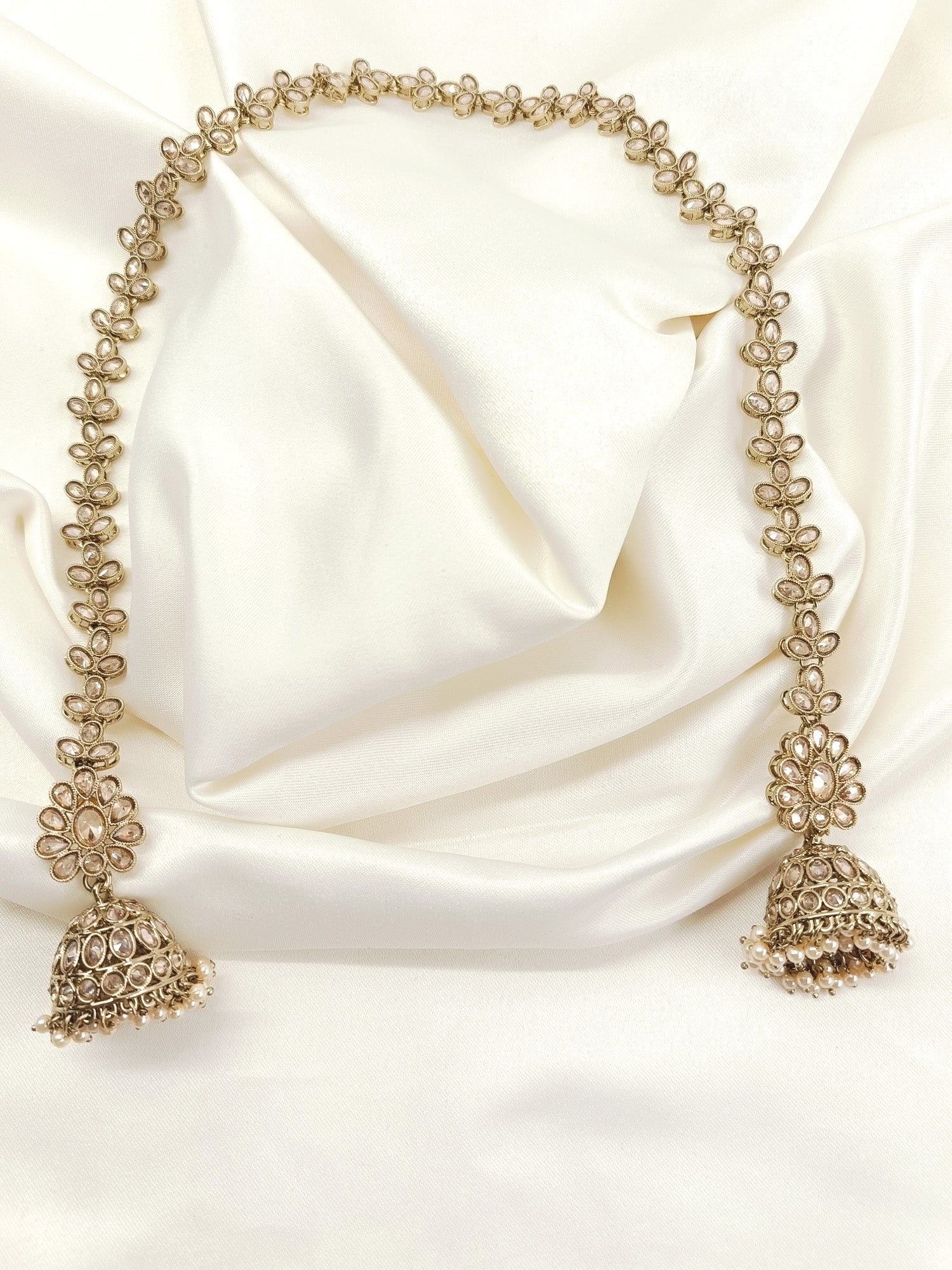 Leela Copper Polki Jhumki With Sheeshpatti