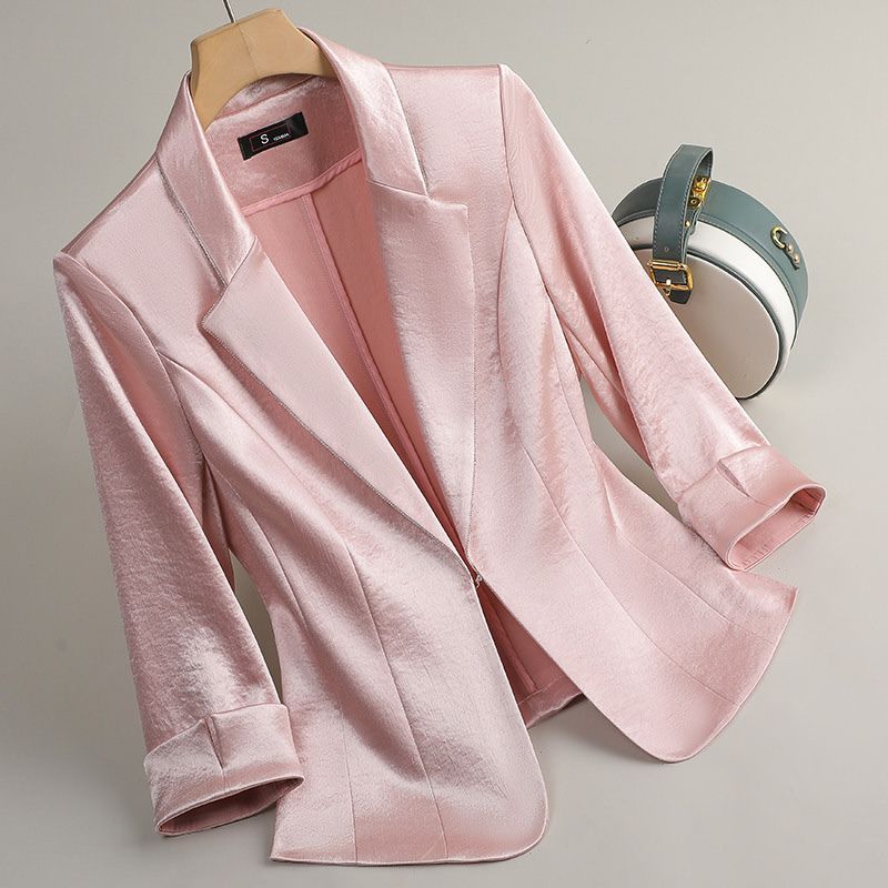 Lana Serena Elegant Satin Blazer  - By Qivii