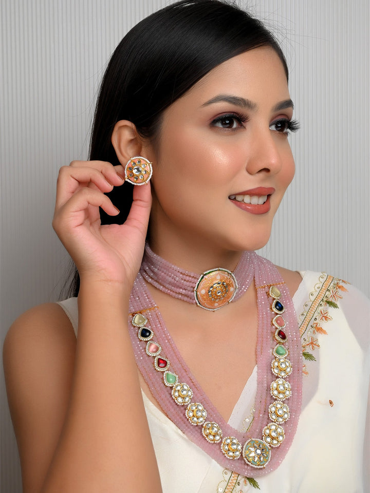 Averi Baby Pink Kundan Set