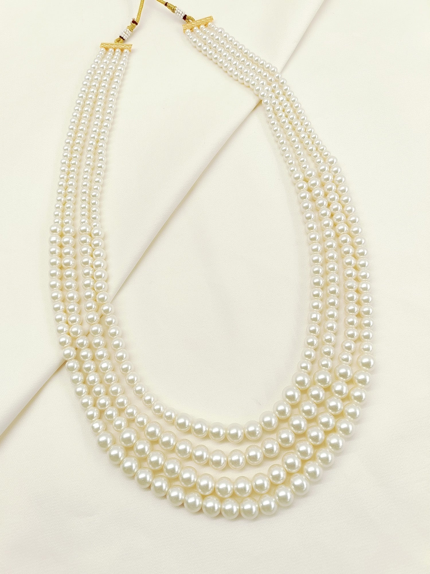 Raghuveer White Groom Beads Neckpiece