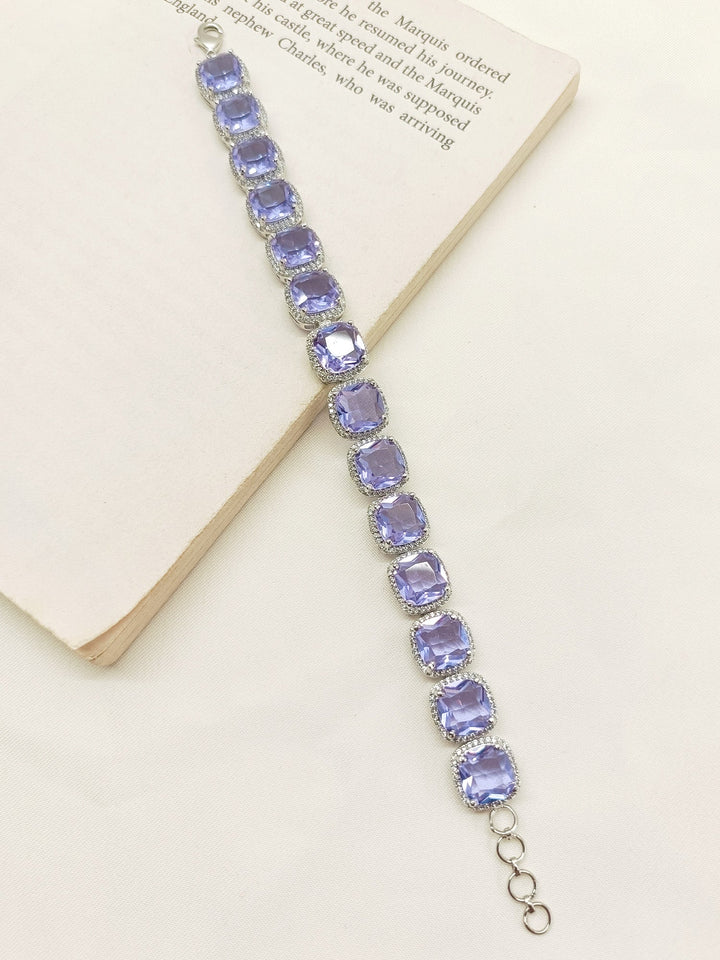 Trilochana Lavender American Diamond Bracelet