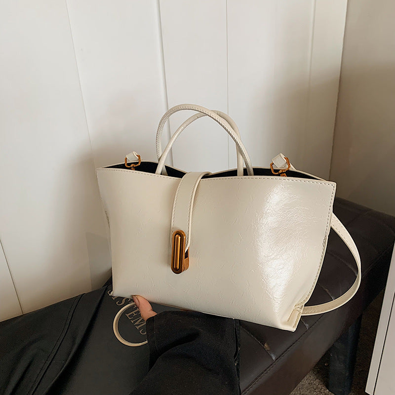 Women's Polished Commuter Tote - Textured Leather Convertible Work Bag | Spacious Crossbody to Handheld Carryall for Professionals