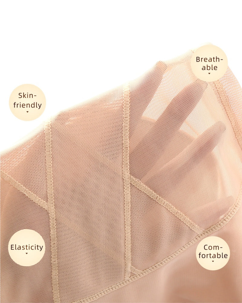 Mesh Tummy Control Butt Lift Smoothing Shaping Shorts With Sponge Pad  - By Qivii