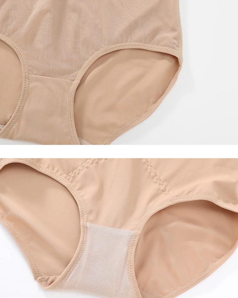 High Waist Compression Mesh Patchwork Tummy Control Panties  - By Qivii