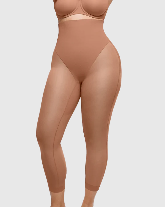 Seamless Tummy Control Butt-Lifting Shaping Mesh Capri Leggings