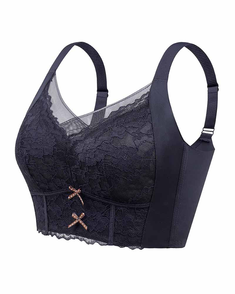 Breathable Wireless Lace Full Coverage Comfortable Bra  - By Qivii
