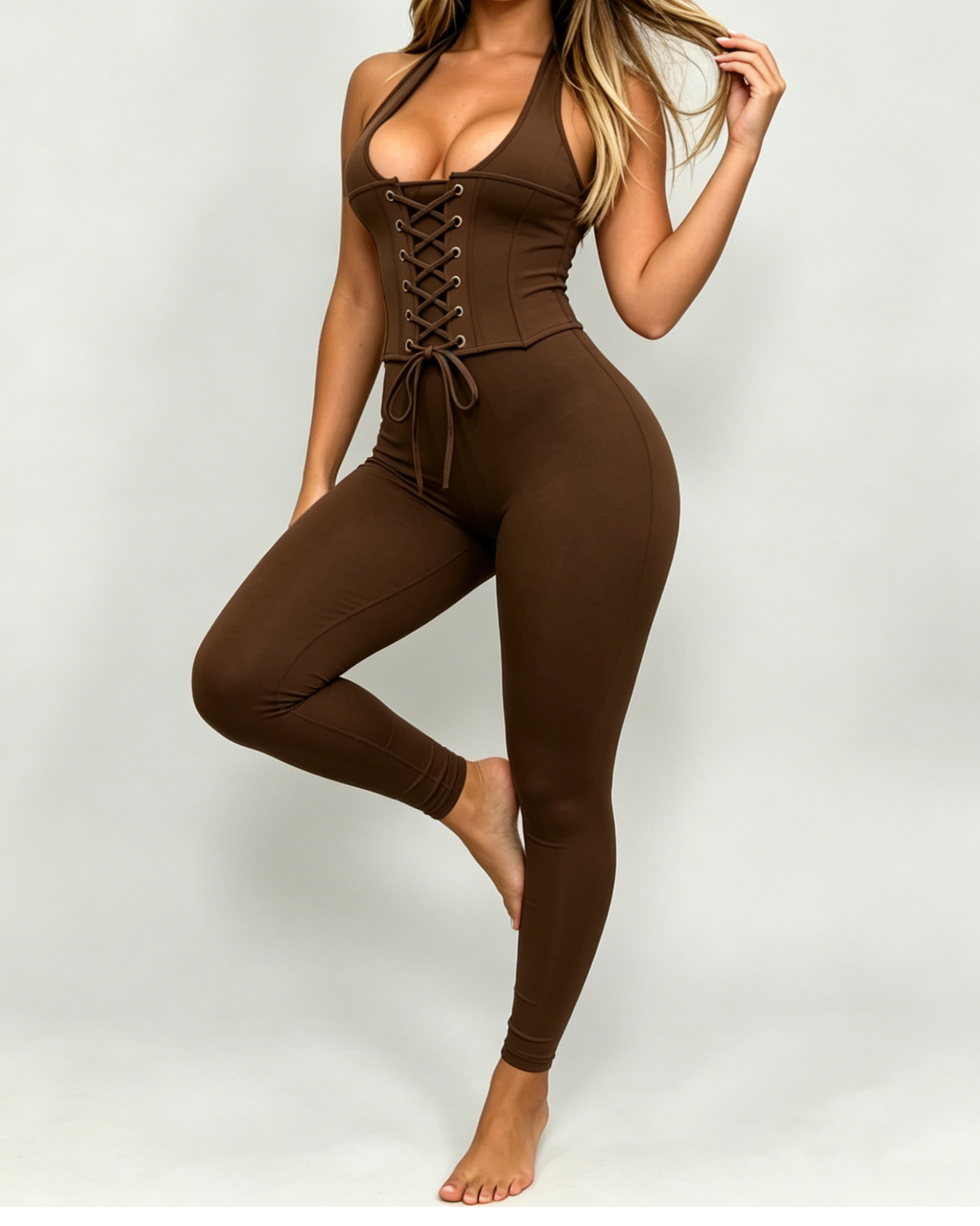Hourglass Snatched Corset Skinny Jumpsuit  - By Qivii