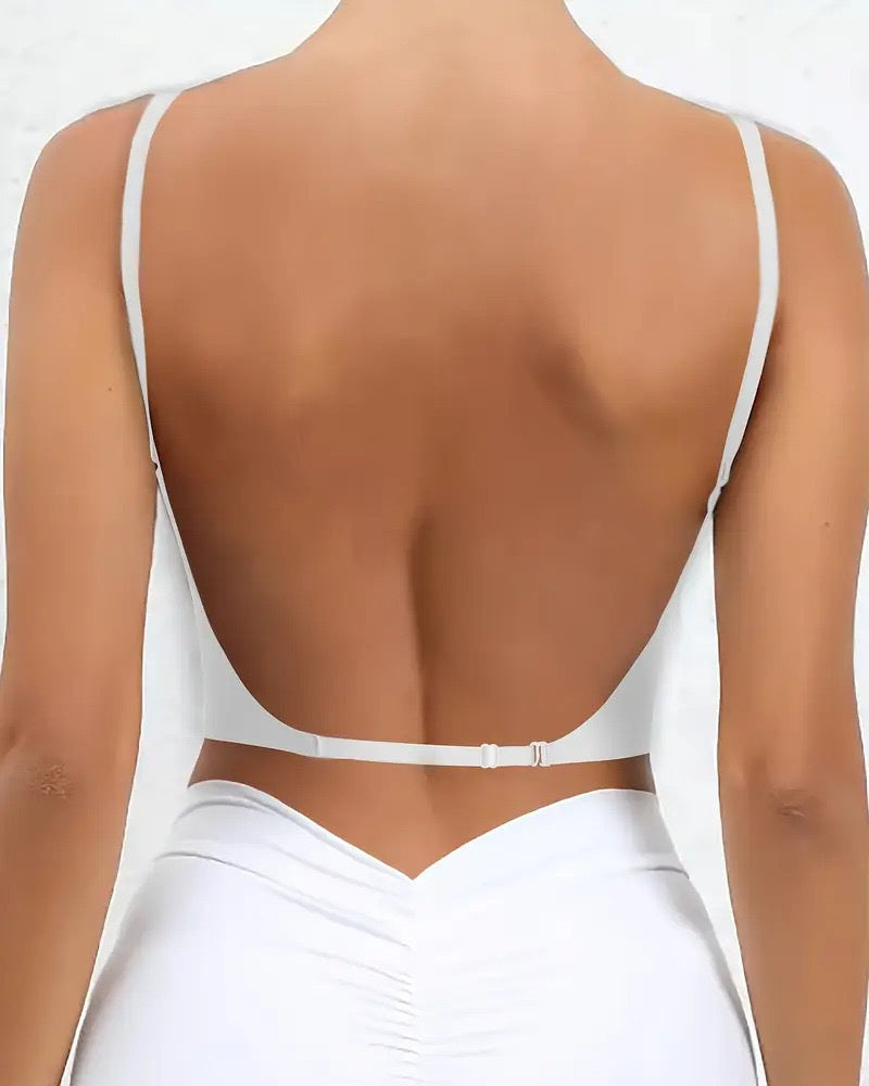 U Shaped Backless Seamless Wire Free Push Up Bra  - By Qivii