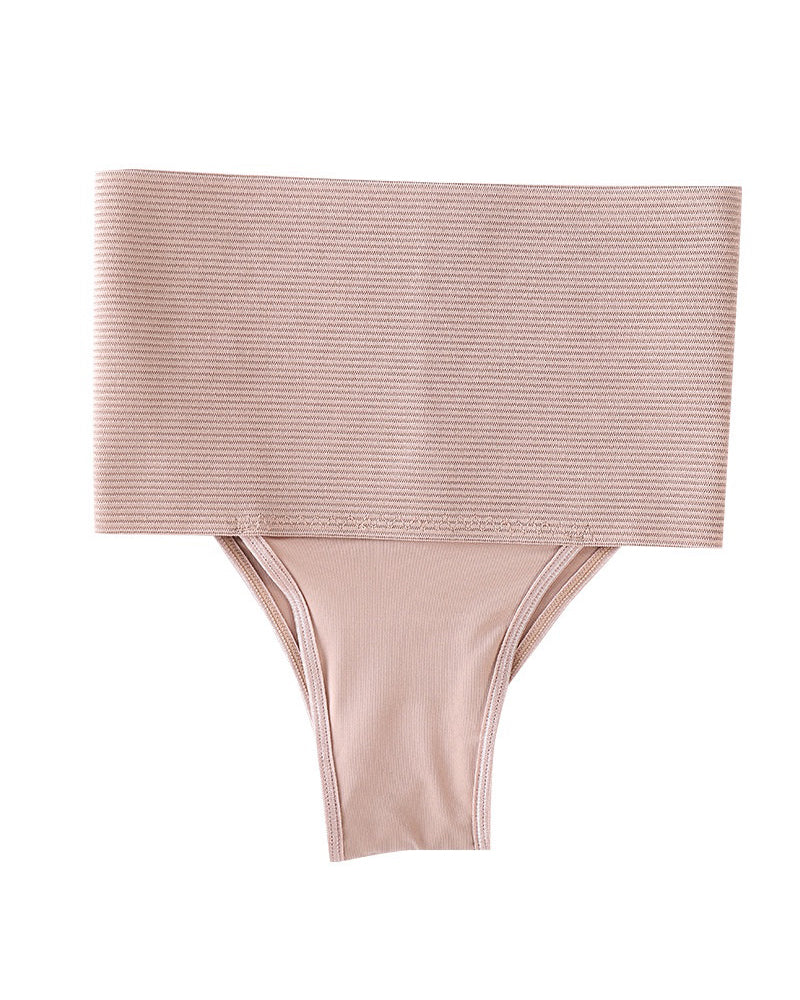 Mid Waist Panty Tummy Control Thongs Waist Trimmer Body Shaper  - By Qivii