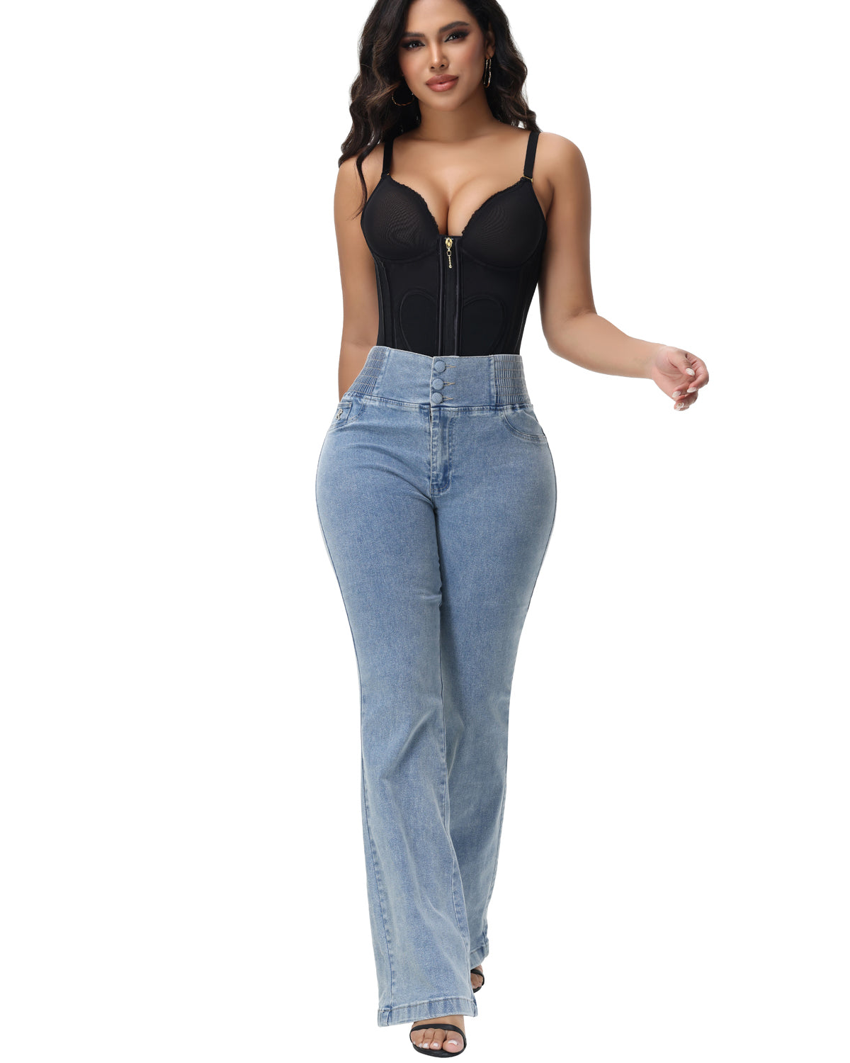 Shapshe® Fajas Colombianas Love Pattern Corset Top Zipper Waist Trainer  - By Qivii