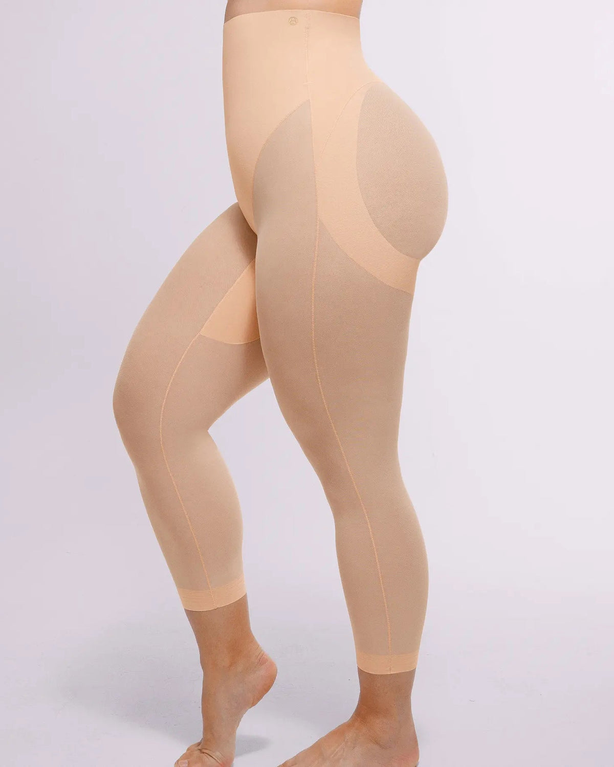 Seamless Tummy Control Butt-Lifting Shaping Mesh Capri Leggings