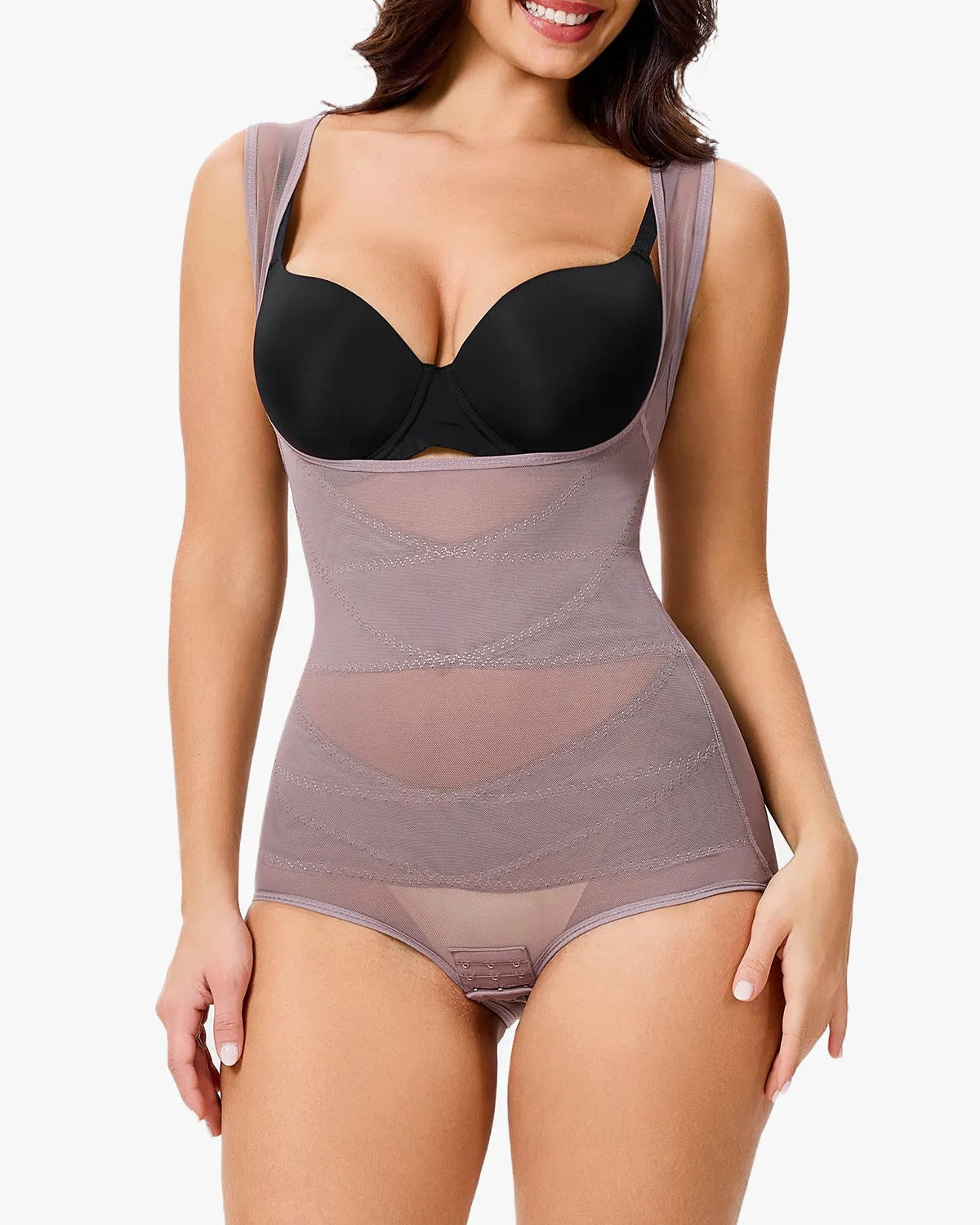 Mesh Seamless Waist Slimmer Corset Butt Shaping Shapewear Bodysuit  - By Qivii