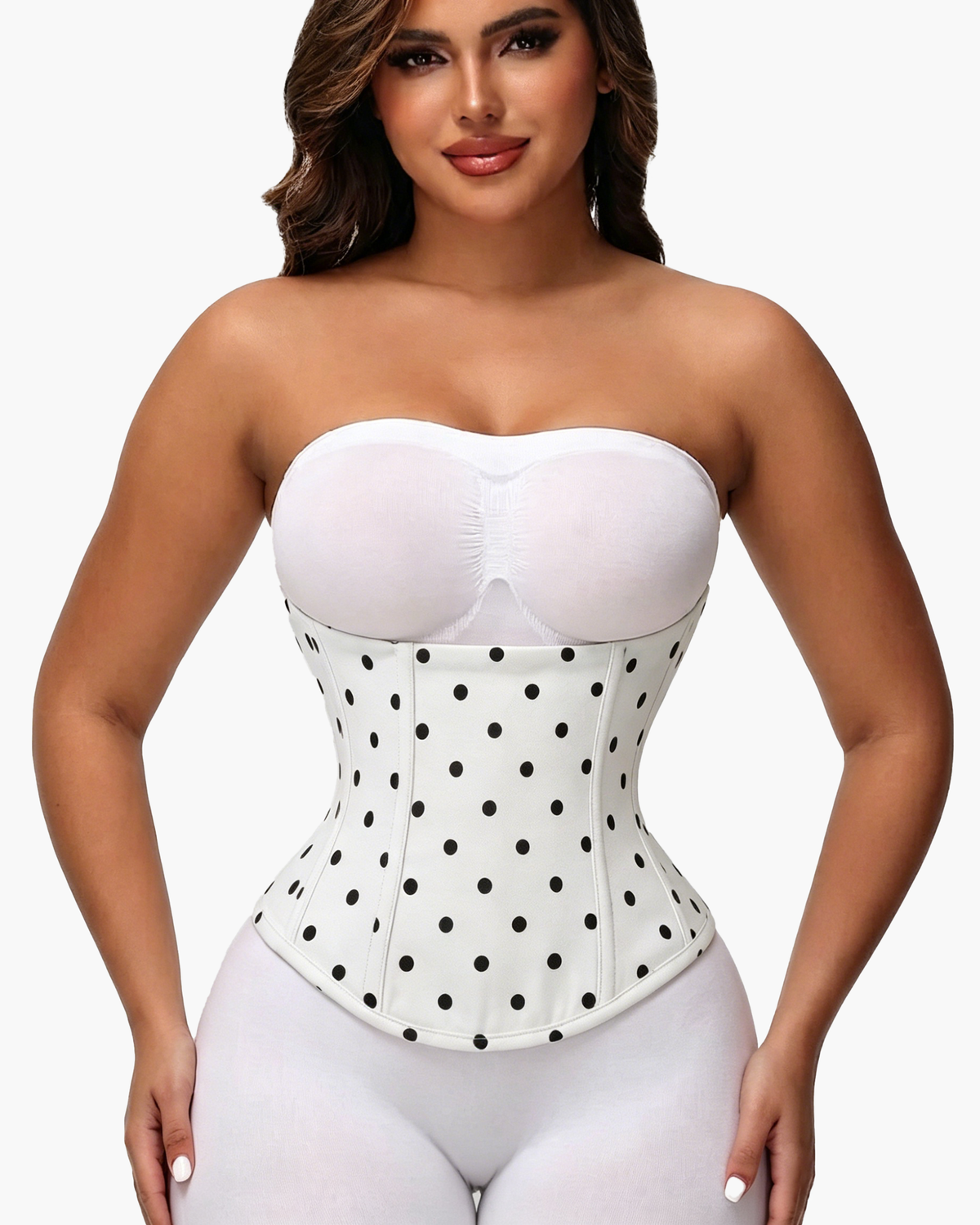 Polka Dot Lace-Up Back Hourglass Waist Corset