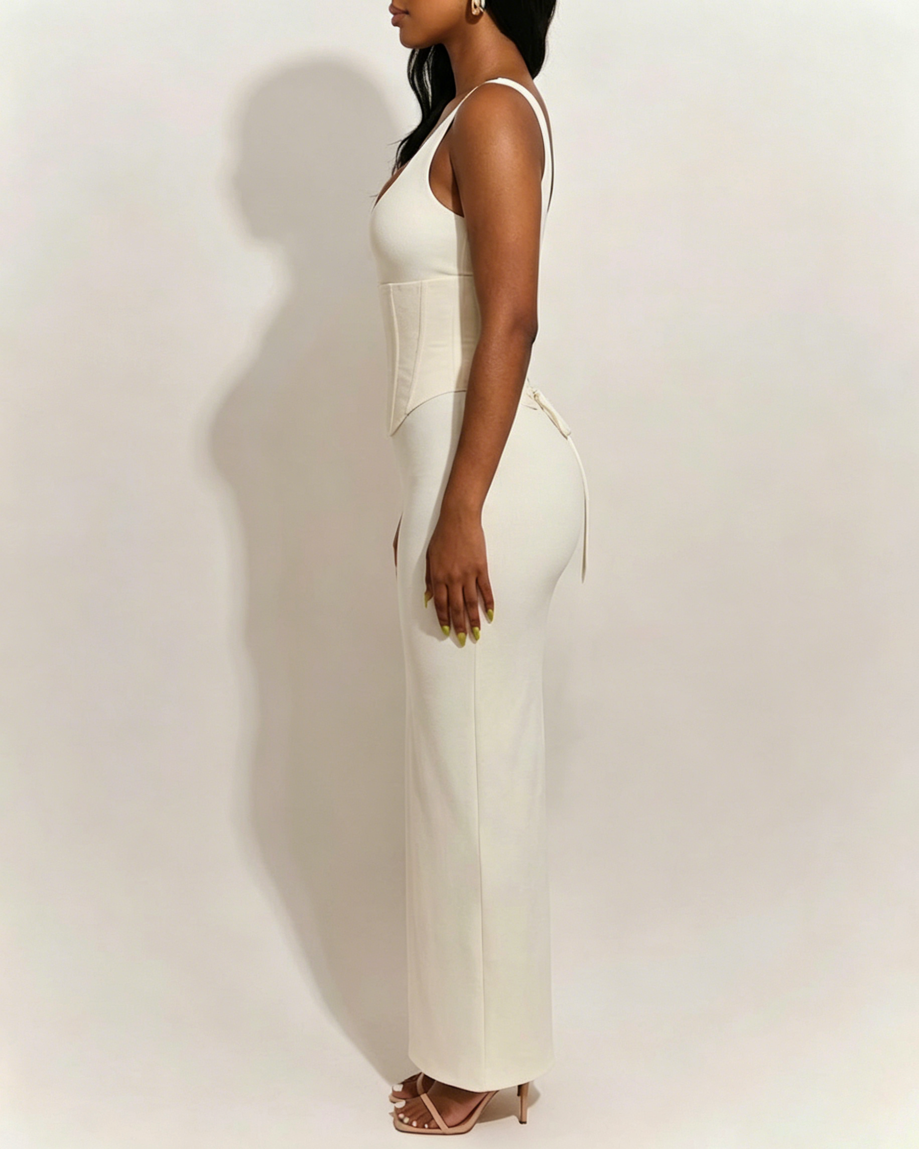 Hourglass Figure Body Shaper The Corset Maxi Dress Two-Piece Set  - By Qivii