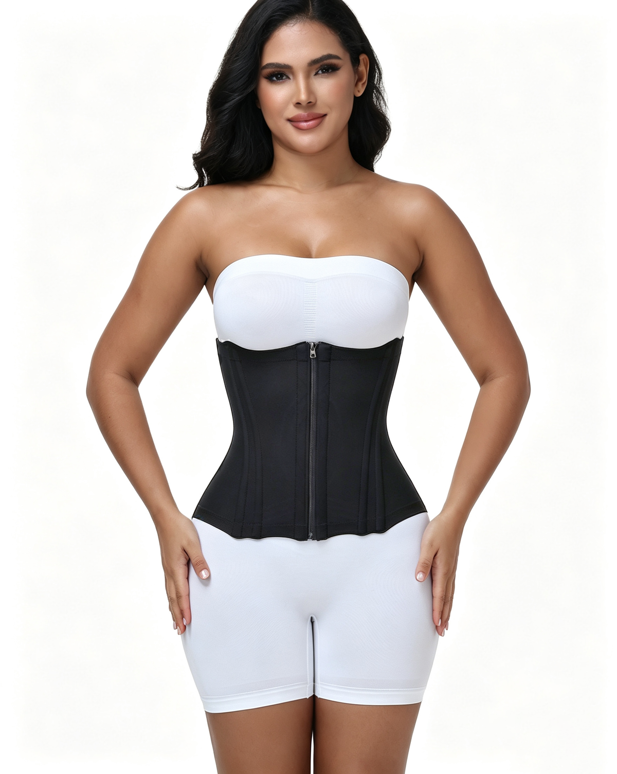Hourglass Tummy Control Zipper Waist Trainer Faja Corset
