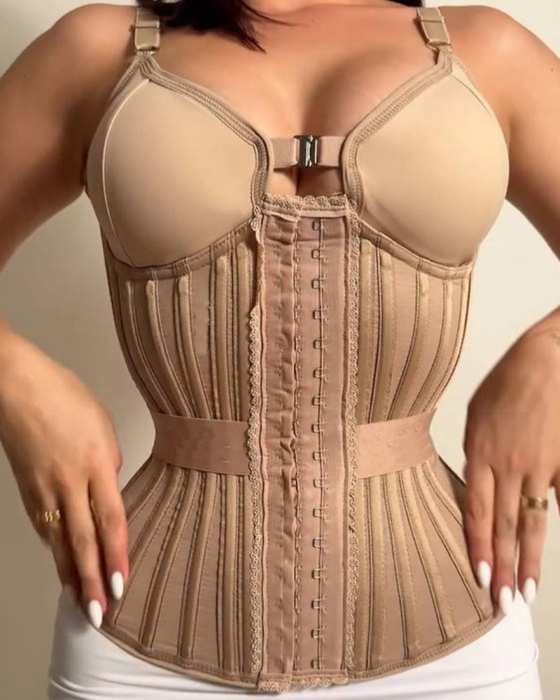 Fajas Colombianas Steel Boned Corset Top With Elastic Band  - By Qivii