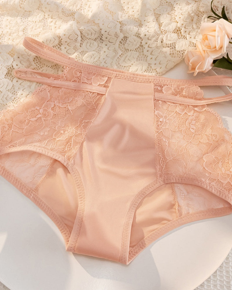Sexy Ice Silk Lace High Waist Tummy Control Panties  - By Qivii
