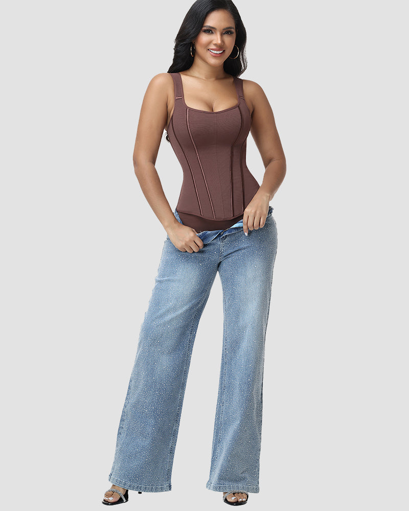 Shapshe® Full Bust Back Lace-Up Corset Top
