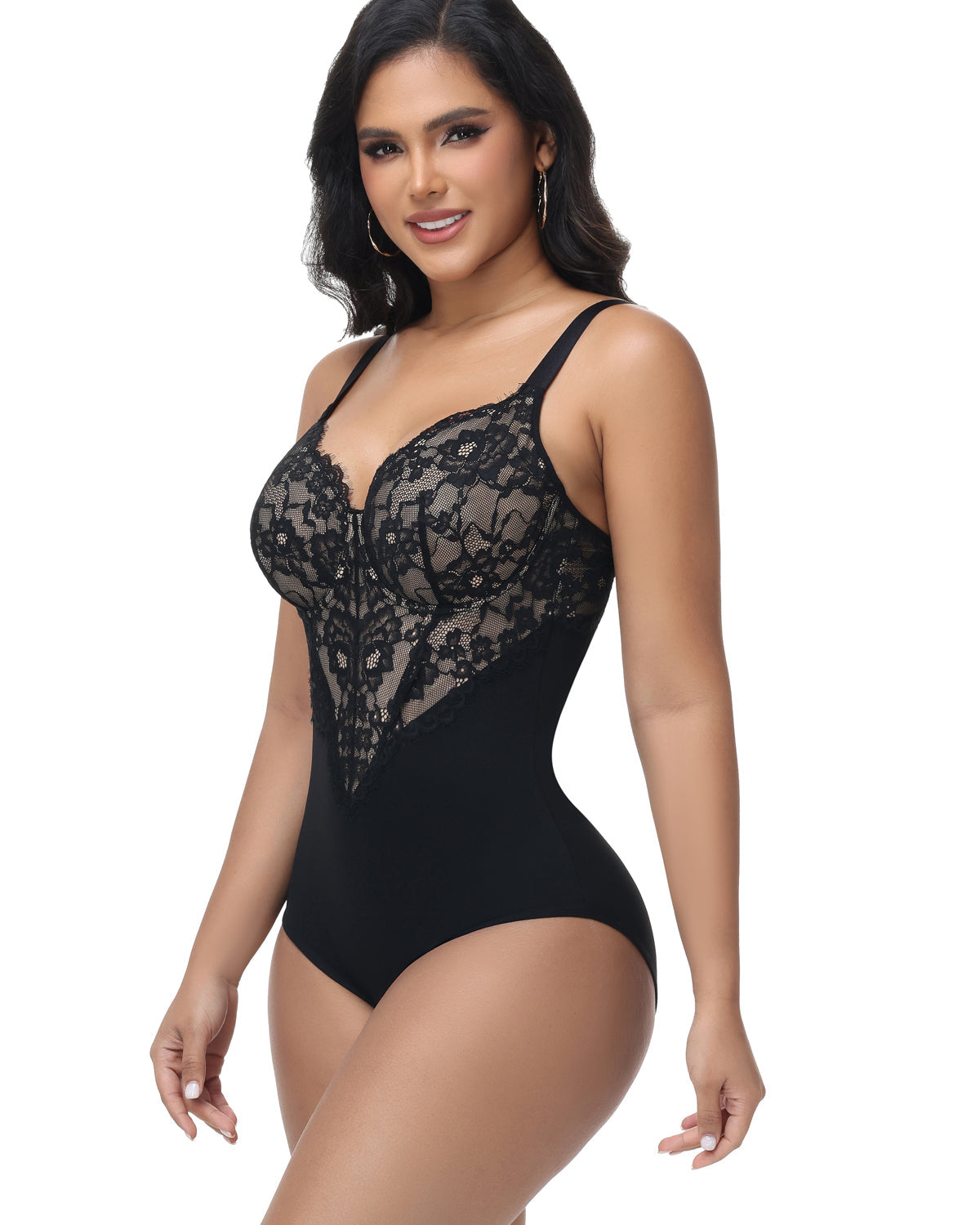 Shapshe® Sexy Lace Floral Hip Lift Shapewear Bodysuit  - By Qivii